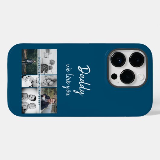 お父さんと子供と家族のパパ写真コラージュ Case-Mate iPhoneケース (裏面 (横))