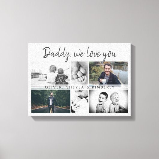お父さんと子供と家族のパパ6写真 キャンバスプリント (正面)