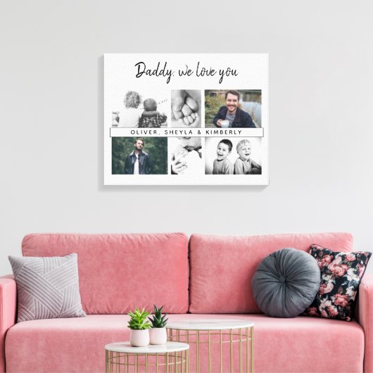 お父さんと子供と家族のパパ6写真 キャンバスプリント (インサイチュ (リビング))