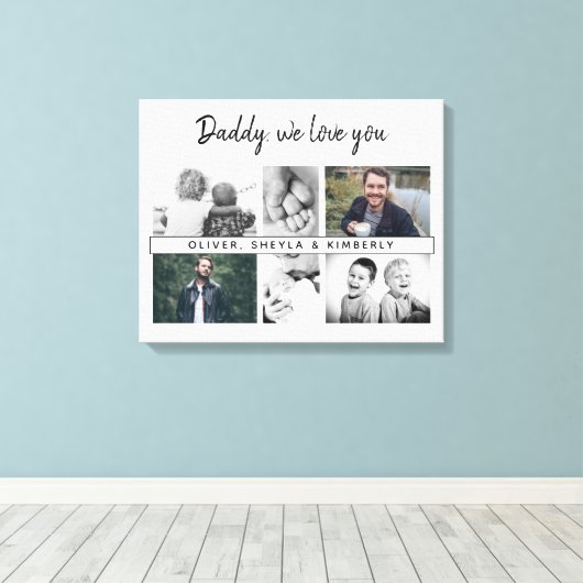 お父さんと子供と家族のパパ6写真 キャンバスプリント (インサイチュ (ウッドフロア))