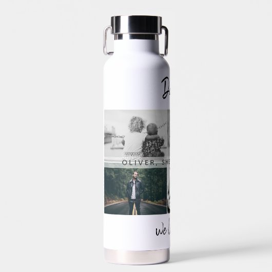 お父さんと子供と家族パパ6 Photo Collage ウォーターボトル (正面)