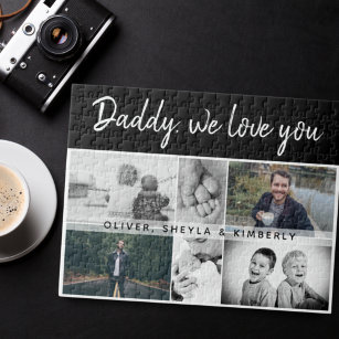 お父さんと子供と家族パパ6 Photo Collage ジグソーパズル