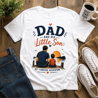 お父さんと小さな息子の永遠の冒険Tシャツ Tシャツ