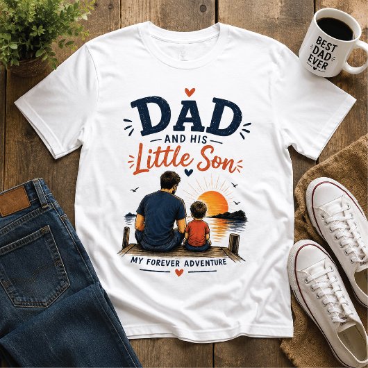 お父さんと小さな息子の永遠の冒険Tシャツ Tシャツ