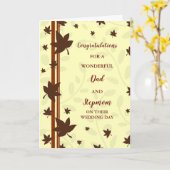 お父さんと継母の結婚式おめでとう カード (黄色い花)