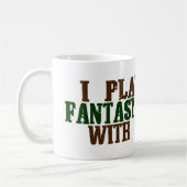 お父さんとfootbal演劇のファンタジー コーヒーマグカップ (左)