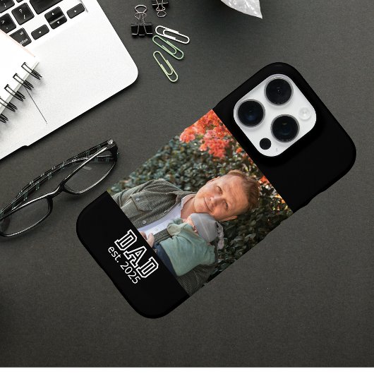 お父さんになった記念の年号入りフォトグッズ iPhoneケース