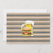 お父さんになるお祝いシャワー バーガー、ビール、おむつも 招待状 (裏面)