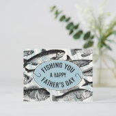 お父さんに釣りの幸せな父の日ポストカードを ポストカード (スタンド正面)
