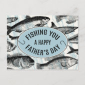 お父さんに釣りの幸せな父の日ポストカードを ポストカード (正面)