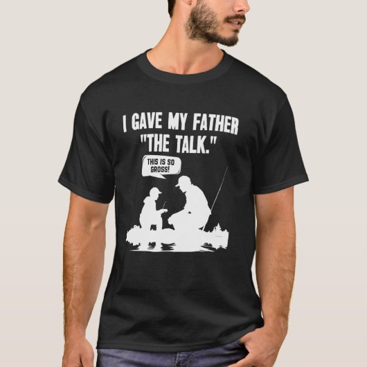 お父さんに「あの話」をした面白い釣り Tシャツ (正面)