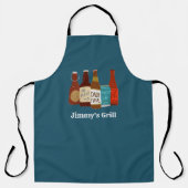 お父さんのお気に入りのビール 名前入り エプロン (正面)