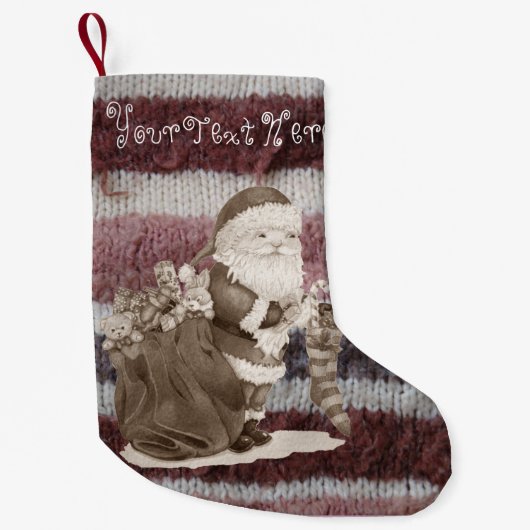 お父さんのかわいいクリスマスに編んだ贈り物を包む スモールクリスマスストッキング (正面)