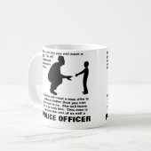 お父さんのアドバイス 警察 法執行機関 冗談マグカップ コーヒーマグカップ (正面左)