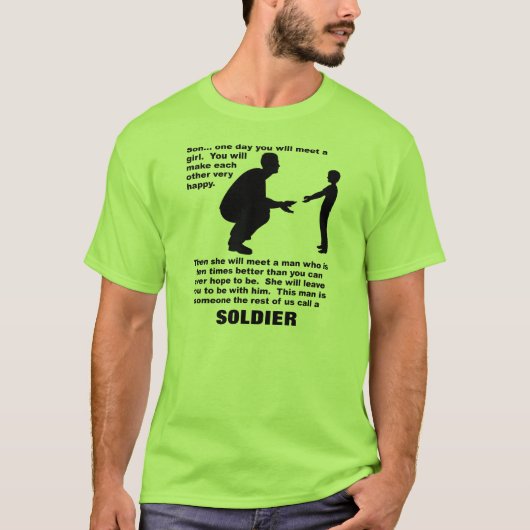 お父さんのアドバイス 軍の誇り おもしろTシャツ Tシャツ (正面)