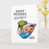 お父さんのオナラの日 面白いオナラジョーク カード (黄色い花)