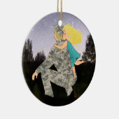 お父さんのクリスマスのオーナメントのためのキス セラミックオーナメント (右)