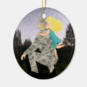 お父さんのクリスマスのオーナメントのためのキス セラミックオーナメント (左)