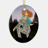 お父さんのクリスマスのオーナメントのためのキス セラミックオーナメント (右)