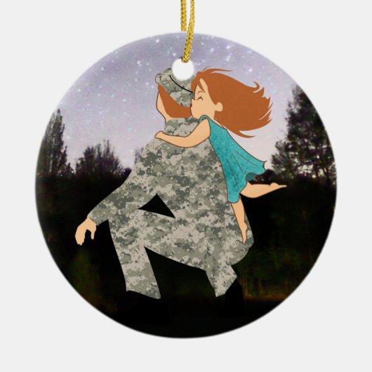 お父さんのクリスマスのオーナメントのためのキス セラミックオーナメント (正面)