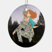 お父さんのクリスマスのオーナメントのためのキス セラミックオーナメント (左)