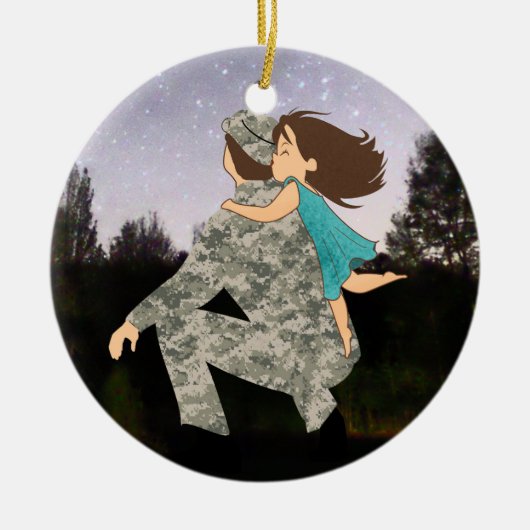 お父さんのクリスマスのオーナメントのためのキス セラミックオーナメント (正面)