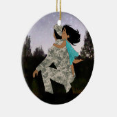 お父さんのクリスマスのオーナメントのためのキス セラミックオーナメント (右)