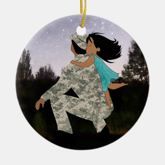 お父さんのクリスマスのオーナメントのためのキス セラミックオーナメント (正面)