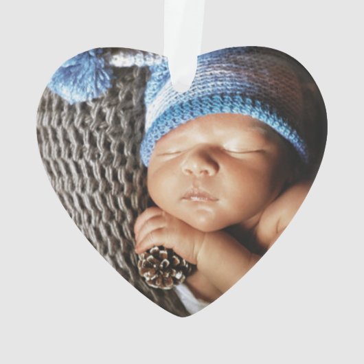 お父さんのハート形の写真として私の初めてのクリスマス オーナメント (裏面)