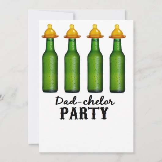 お父さんのベビーシャワー- Dadchelorのおむつのパーティーの招待 招待状 (正面)