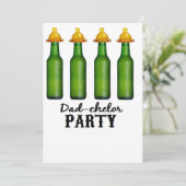 お父さんのベビーシャワー- Dadchelorのおむつのパーティーの招待 招待状 (スタンド正面)