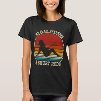 お父さんのボディと短いロッド 釣り好きのためのヴィンテージ風Tシャツ Tシャツ