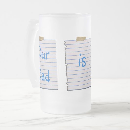 お父さんのマグのための愛ノート フロストグラスビールジョッキ (正面左)