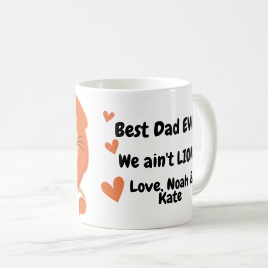 お父さんのライオンおよびカブスの父の日ライオン無し コーヒーマグカップ (正面右)