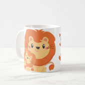 お父さんのライオンおよびカブスの父の日ライオン無し コーヒーマグカップ (正面左)