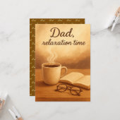 お父さんのリラックス時間コーヒーブック 父の日カー カード (正面/裏面インサイチュ)