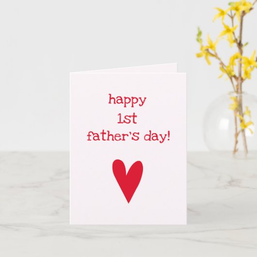 お父さんの初ファザーズデイおめでとう! | 赤いハート ファザーズデイ カード (黄色い花)