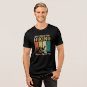お父さんの大好きなハイキング仲間 レトロな夕日 トライブレンドTシャツ (正面全面)