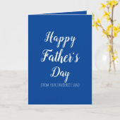 お父さんの好きな息子からのユーモアあふれる父の日メッセージ カード (黄色い花)