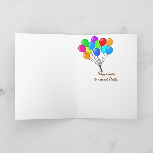 お父さんの子供の足跡のための誕生日 カード (内部)