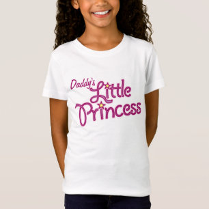 お父さんの小さいプリンセスの写実的な文字の女の子のピンクの上 Tシャツ
