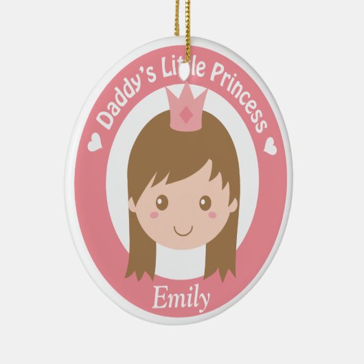 お父さんの小さいプリンセス、ティアラを持つかわいいプリンセス セラミックオーナメント (右)