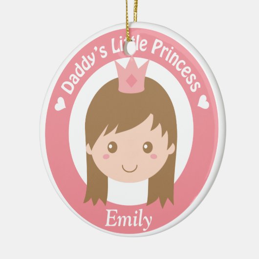 お父さんの小さいプリンセス、ティアラを持つかわいいプリンセス セラミックオーナメント (左)