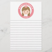 お父さんの小さいプリンセス、ティアラを持つかわいいプリンセス 便箋 (正面)