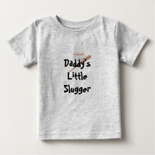 お父さんの小さい強打者のTシャツ ベビーTシャツ