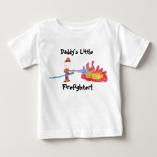 お父さんの小さい消防士! ベビーTシャツ (正面)