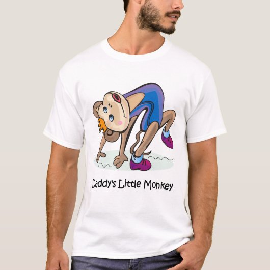 お父さんの小さい猿のTシャツ Tシャツ (正面)