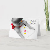 お父さんの小さな女の子I愛赤いハートを持つパパ カード (正面)