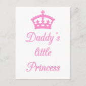 お父さんの小さな王女文字デザイン、王冠 ポストカード (正面)
