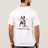 お父さんの少しボストン子犬のTシャツ Tシャツ (裏面)